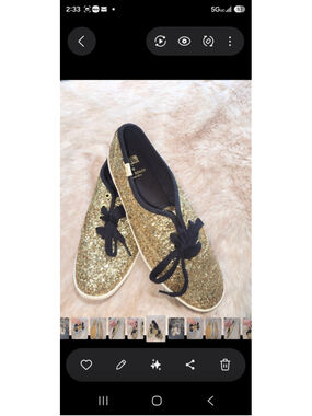 NEW Gold glitter KEDS 8.5 for Kate Spade
